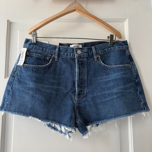 NEW Agolde Parker Jean Shorts | 31 Caution - Picture 5 of 14